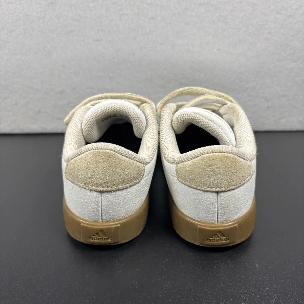 Adidas‎ VL Court 3.0 Hook & Loop No Tie Sneakers Shoes Toddler Size 10K White